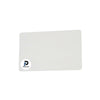Base con tamaño de 5.4 x 8.5 cm, color blanco, tipo carnet y material pvc