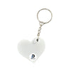 Llavero con forma de corazón, color blanco y material acero