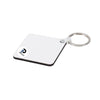 Llavero con forma de Cuadrado, color blanco, material acero y correa negra