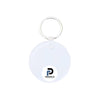 Llavero con forma de Redondo, color blanco, material mdf y caras 1