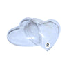 Base con tamano chico, color transparente, forma corazon y material acrilico