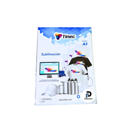 Papel tamaño A3 x 100 gr, cantidad 50 hojas y tipo sublimación