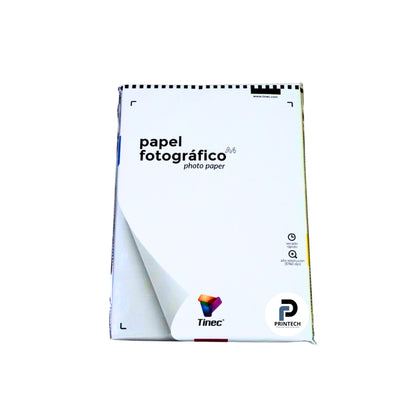 Papel tamaño A4 x 110 gr, cantidad 50 hojas, tipo fotográfico y acabado mate