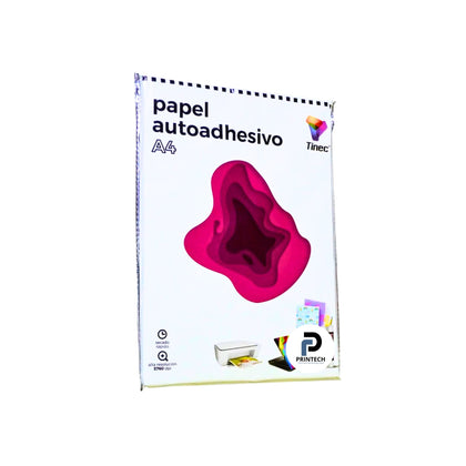 Papel tamaño A4 x 115 gr, cantidad 50 hojas y tipo adhesivo