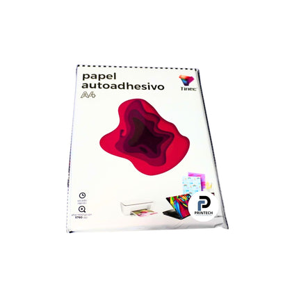 Papel tamaño A4 x 135 gr, cantidad 50 hojas y tipo adhesivo