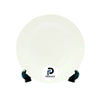 Plato con tamaño de 7.5 cm, forma redondo, color blanco y material cerámica