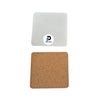 Portavaso tamaño 9.5 x 9.5 x 0.3 cm, forma cuadrado y material corcho