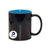 Taza con capacidad de 11 oz, color negro, tipo mágica y inner celeste