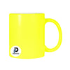 Taza con capacidad de 11 oz, color amarillo, tipo neón y material cerámica