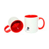 Taza con capacidad de 11 oz, color blanco, inner rojo y material cerámica