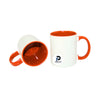 Taza con capacidad de 11 oz, color blanco, inner naranja y material cerámica