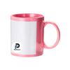 Taza con capacidad de 11 oz, parche blanco, inner rosa y material cerámica