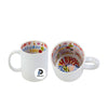 Taza con capacidad de 11 oz, color blanco, estampado happy birthday y material cerámica