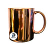 Taza con capacidad de 11 oz, color cobre, tipo espejo y material cerámica