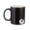Taza con capacidad de 11 oz, color negro mate, tipo mágica y inner blanco
