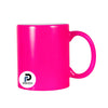 Taza con capacidad de 11 oz, color rosa, tipo neón y material cerámica