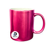 Taza con capacidad de 11 oz, color rosa, tipo perlada y material cerámica