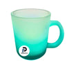 Taza con capacidad de 11 oz, color verde, tipo frozed y material cerámica