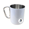 Taza con capacidad de 300 ml, color blanco, accesorio mosquetón y material acero