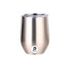 Vaso con capacidad de 12 oz, color plata, tipo vino y material acero