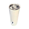 Vaso con capacidad de 20 oz, color blanco, accesorio carrizo y material acero