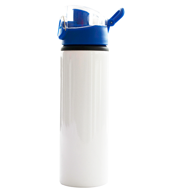 Botella Aluminio Blanca con botón 750ml
