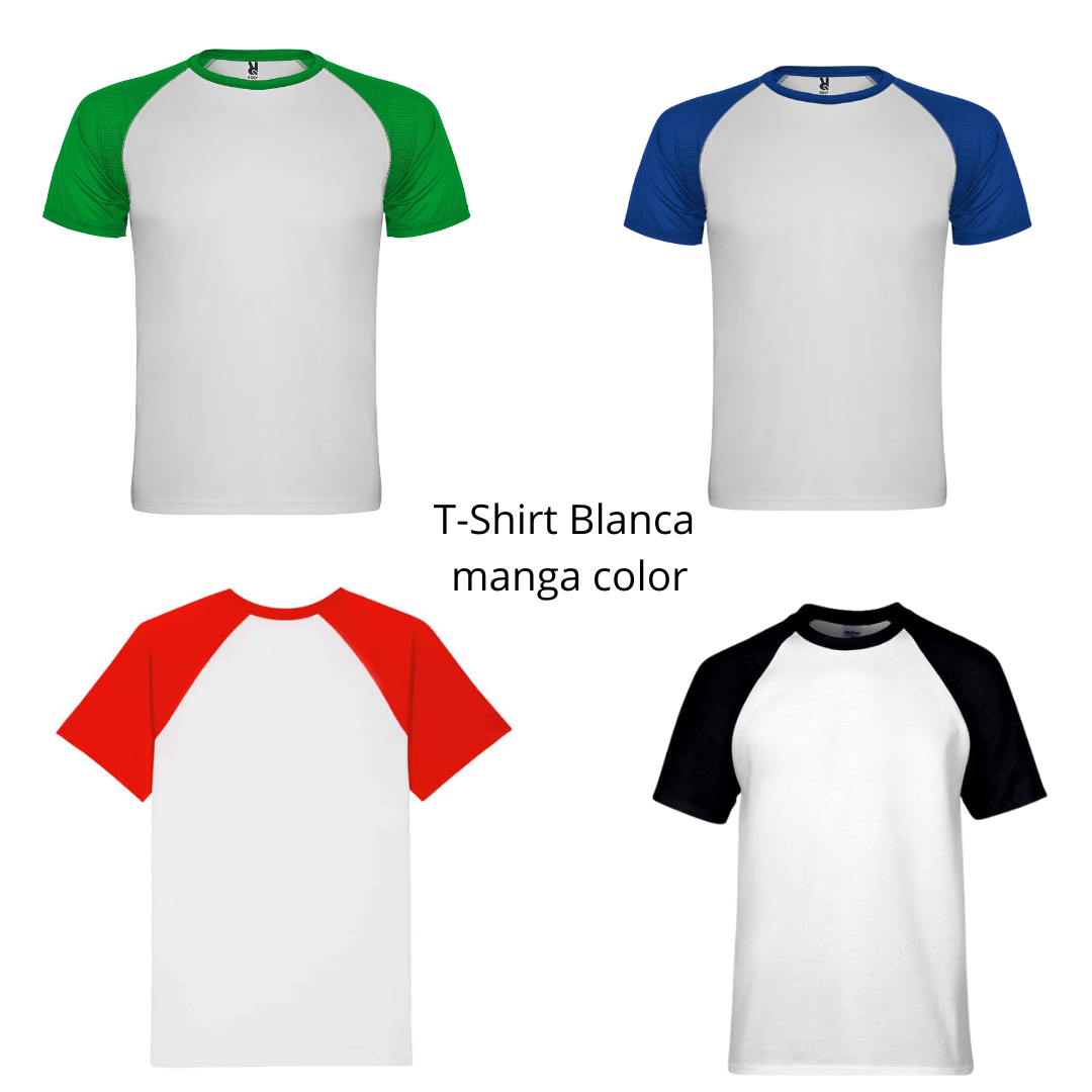 Sueter blanco con mangas de colores PRINTECH PANAMA